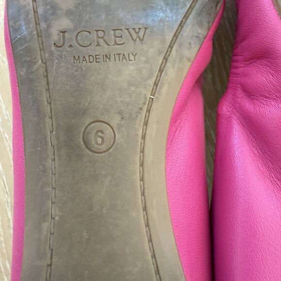 J CREW J. Crew CECE $125 Hot Pink Italy Leather Ballet Ballerina Flats Sz 6 5.5 - Picture 9 of 10